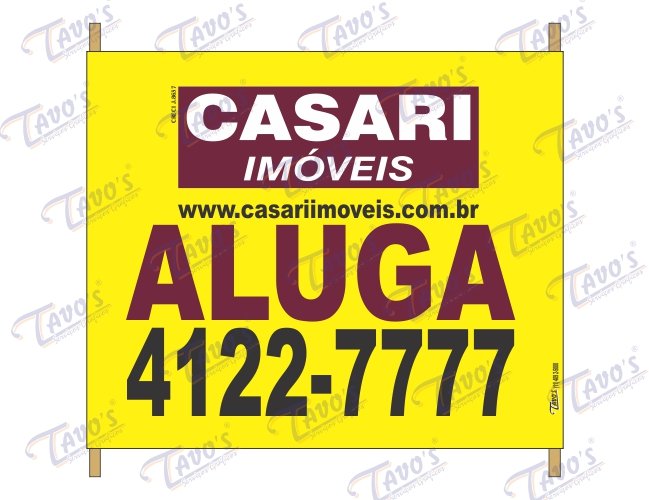 Faixa imobiliria Plast. 0,70 x 1,00 m, Aluga-se ou Vende-se em polietileno.