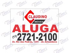 Placa Imobiliária 30 x 40 cm, Madeira, Personalizada, Aluga-se ou Vende-se em Eucatex ou Duratex.