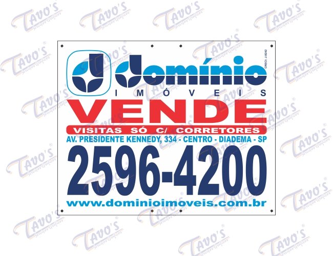 Placa Imobiliria 40 x 50 cm, Madeira, Personalizada, Aluga-se ou Vende-se em Eucatex ou Duratex.