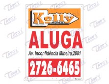 Placa Imobiliria 60 x 80 cm, Madeira, Personalizada, Aluga-se ou Vende-se em Eucatex ou Duratex.