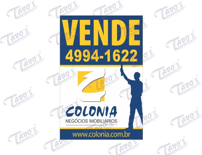 Placa Imobiliria 40 x 60 cm,Plstica,PS,PVC,Personalizada,Aluga-se ou Vende-se em PSAI (poliestireno alto impacto)