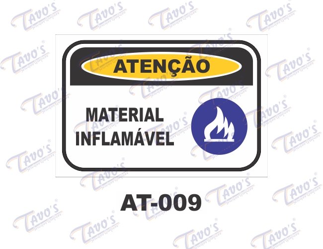 Placa Ateno - Material inflamvel