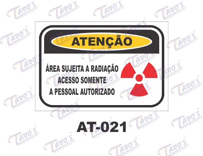 Placa Ateno - rea sujeita a radiao