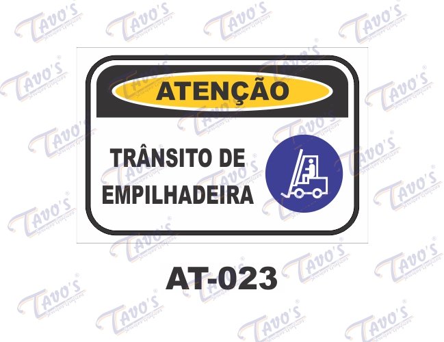 Placa Ateno - Trnsito de empilhadeira