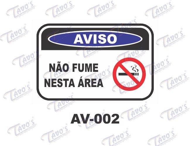 Placa Aviso - No fume nesta rea