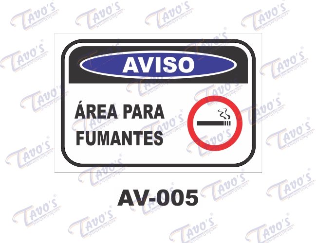 Placa Aviso - rea para fumantes