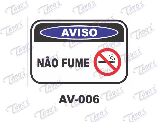 Placa Aviso - No fume