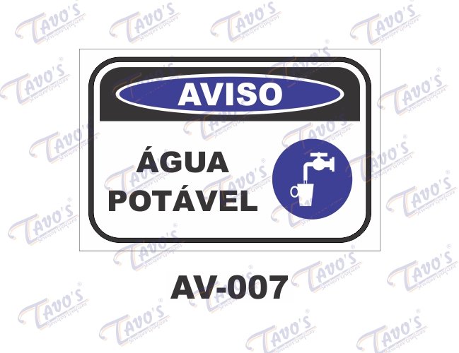 Placa Aviso - gua potvel