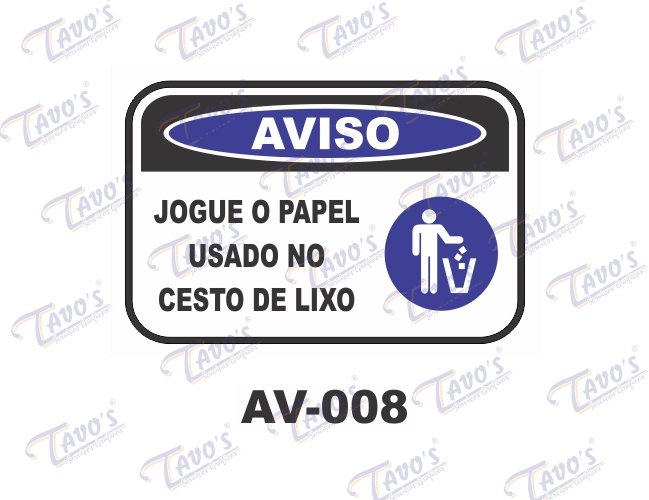 Placa Sinalização Higiene - Não Jogue Lixo Na Privada