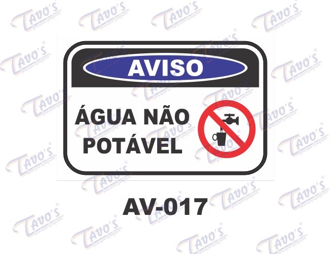 Placa Aviso - gua no potvel