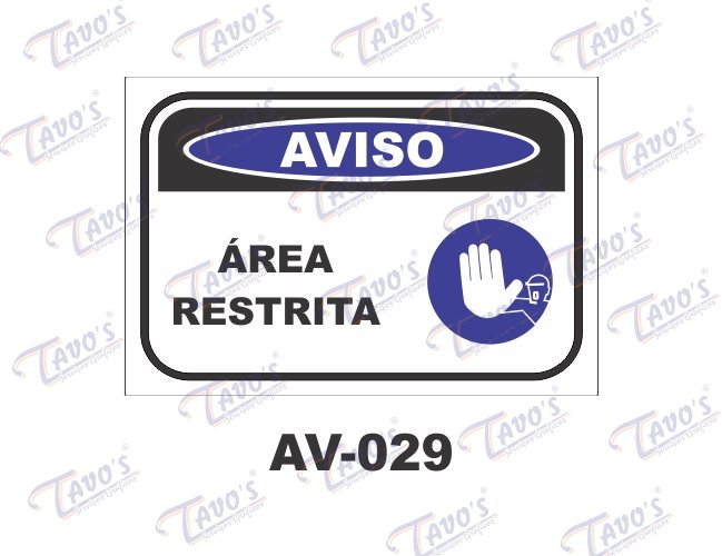 Placa Aviso - rea restrita