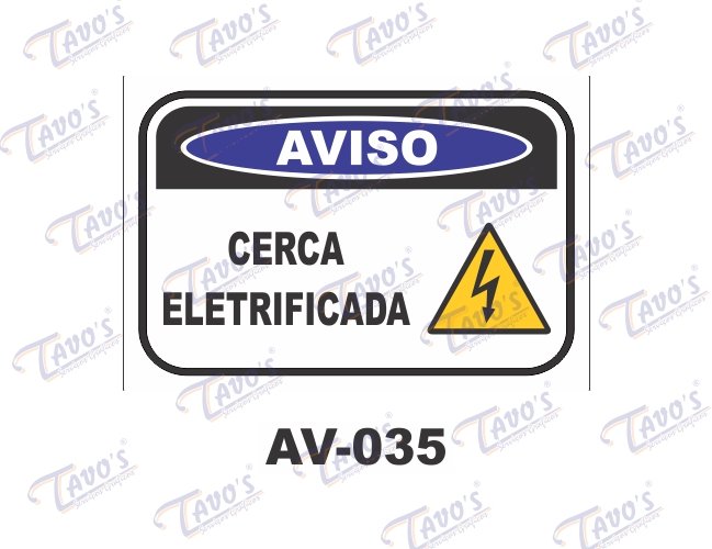 Placa Aviso - Cerca eletrificada