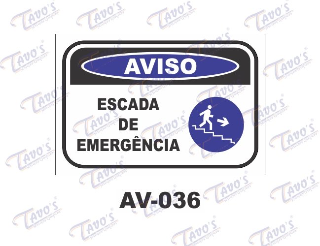 Placa Aviso - Escada de emergncia