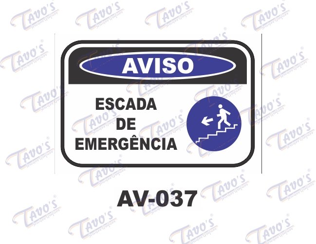 Placa Aviso - Escada de emergncia