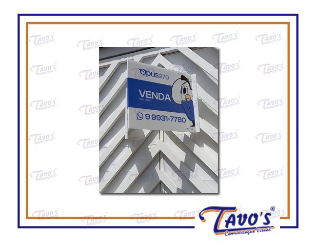 Placa Imobiliria Triedo 30 x 40 cm em Polionda, Personalizada, Aluga-se ou Vende-se